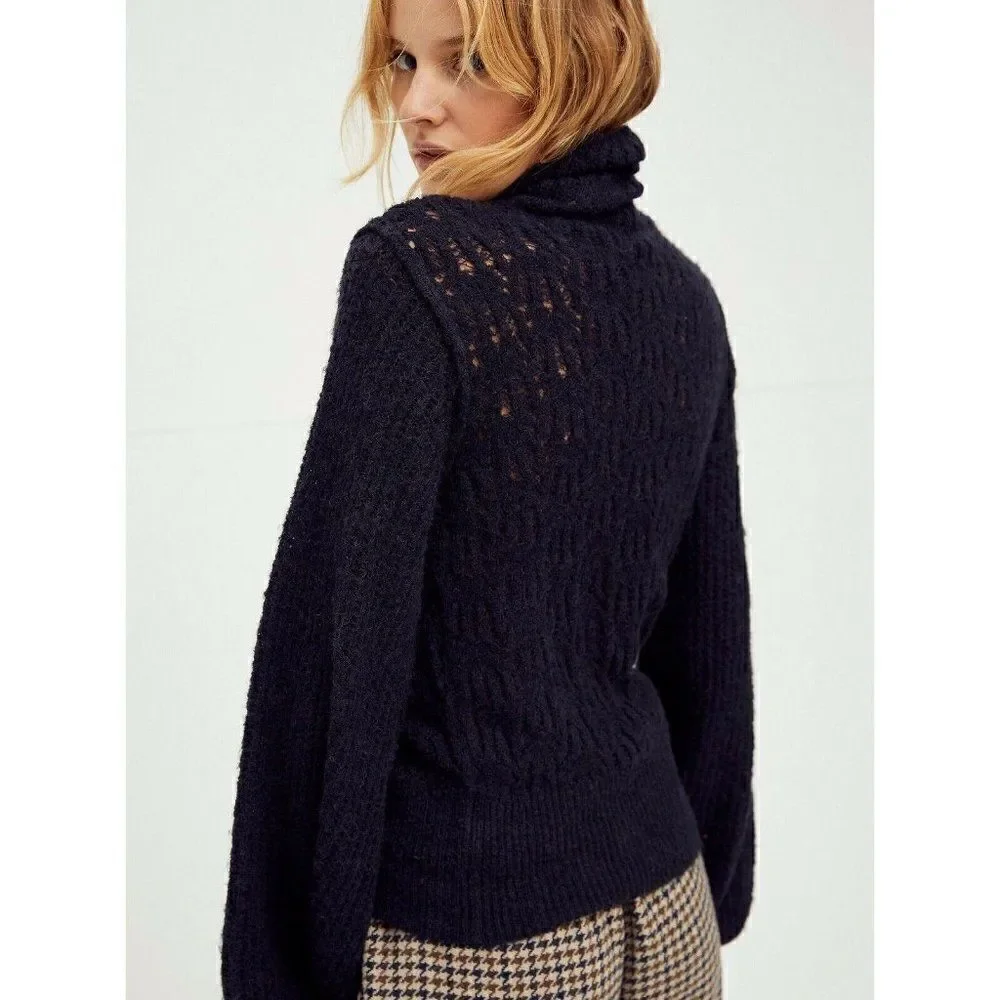NWT FREE PEOPLE CONNIE TURTLENECK BALLOON SLEEVE PULLOVER SWEATER